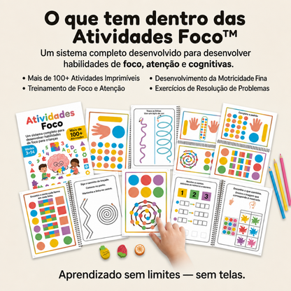 Kit Atividades para o Foco™ +100 Atividades para Estimular Atenção, Foco e Aprendizado